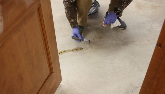 garage floor slab crack repair